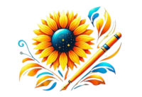 logo de solarescence un tournesol et un crayon