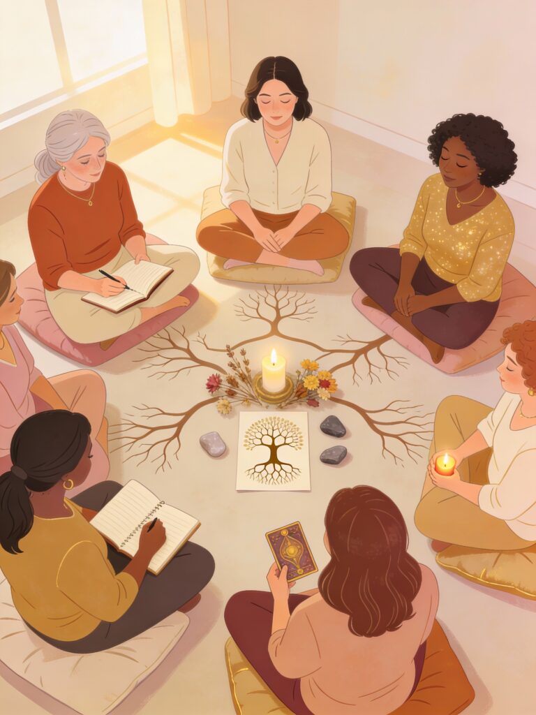 cercle de femmes, travaillant sur leur transgénérationnel