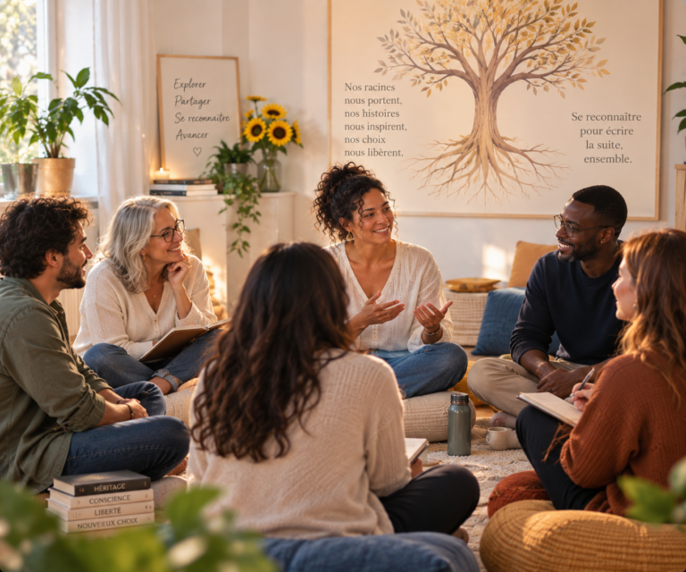groupe dans un cercle de parole